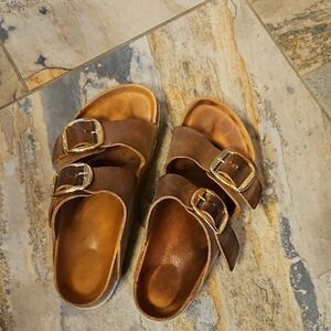 Birkenstock Brown Double Buckle Sandals